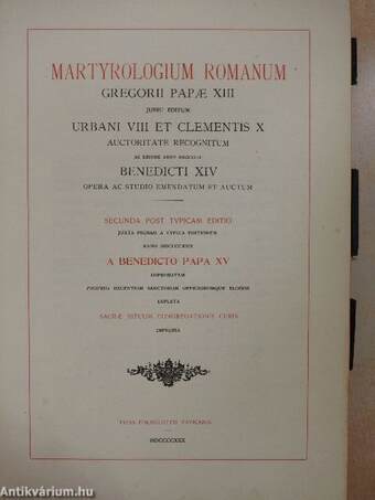 Martyrologium Romanum Gregorii Papae XIII. 