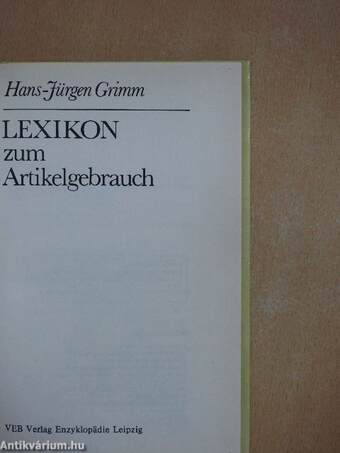 Lexikon zum Artikelgebrauch