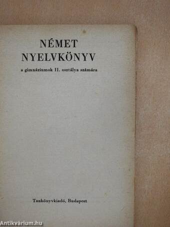 Német nyelvkönyv II.