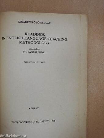 Readings in English Language Teaching Methodology