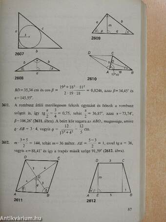 Összefoglaló feladatgyűjtemény matematikából - Megoldások II.