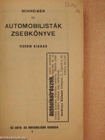 Automobilisták zsebkönyve