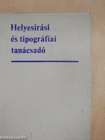 Helyesírási és tipográfiai tanácsadó