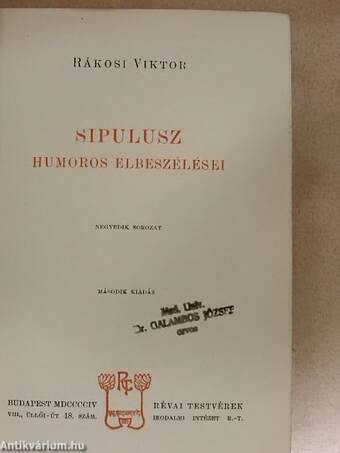 Sipulusz humoros elbeszélései IV.