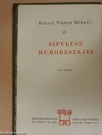 Sipulusz humoreszkjei I.