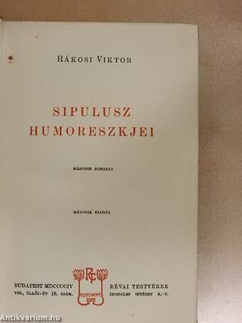 Sipulusz humoreszkjei II.