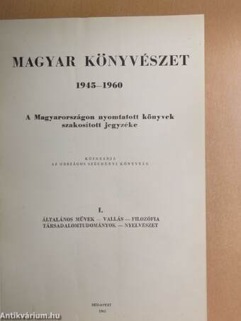 Magyar könyvészet 1945-1960 I.