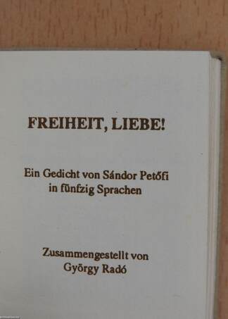 Freiheit, Liebe! (minikönyv) (számozott)