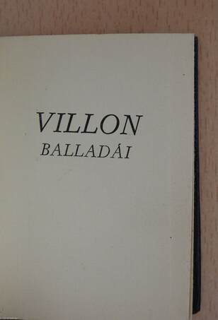 Villon balladái (minikönyv)