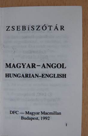 Magyar-angol/angol-magyar zsebiszótár (minikönyv)