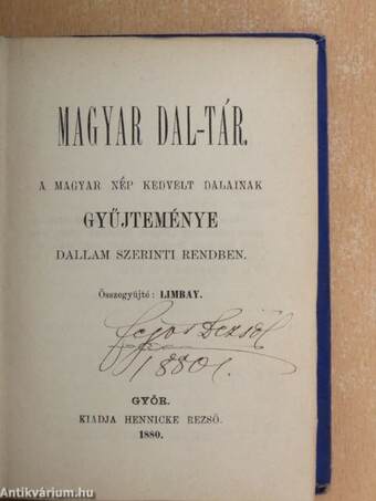 Magyar dal-tár I-II.