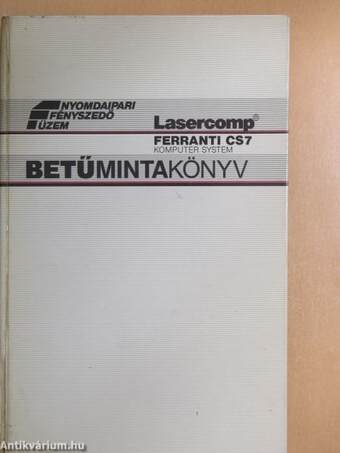 Monotype Lasercomp betűmintakönyv