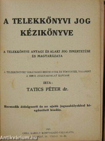 A telekkönyvi jog kézikönyve