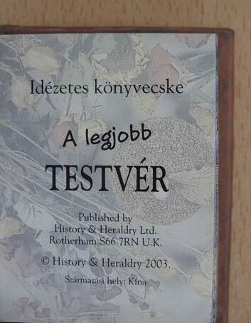 A legjobb testvér (minikönyv)