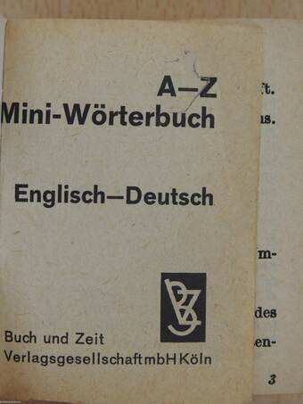 Englisch-Deutsch A-Z Mini-Wörterbuch (minikönyv)