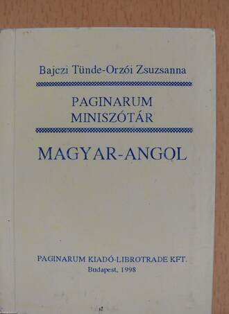 Magyar-angol/Angol-magyar paginarum miniszótár (minikönyv)