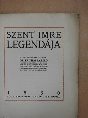 Szent Imre legendája