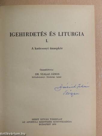 Igehirdetés és liturgia I.