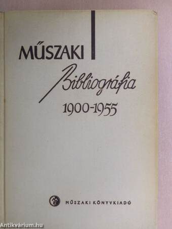 Műszaki bibliográfia 1900-1955