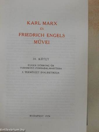 Karl Marx és Friedrich Engels művei 20.