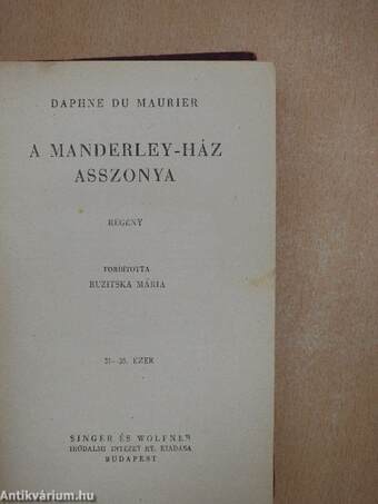 A Manderley-ház asszonya