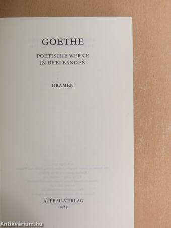 Poetische Werke in drei Bänden III.