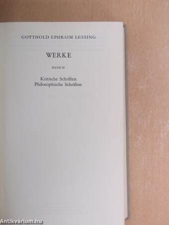 Gotthold Ephraim Lessing Werke II.