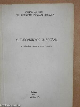 XII. Tudományos Ülésszak