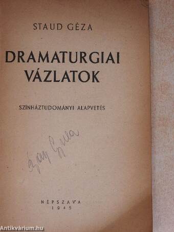 Dramaturgiai vázlatok