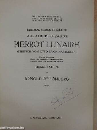 Pierrot Lunaire (Solymos Péter könyvtárából)