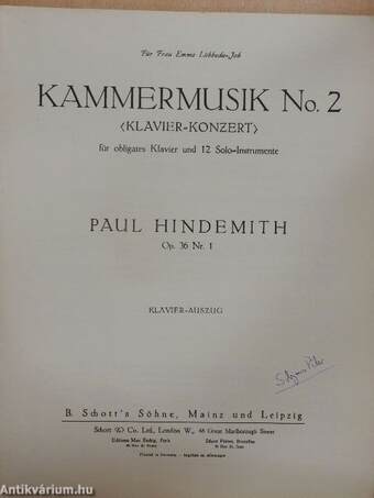 Kammermusik No. 2 (Solymos Péter könyvtárából)