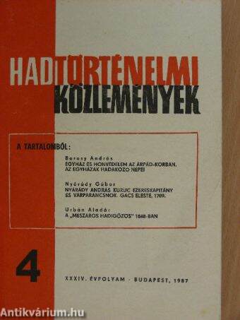Hadtörténelmi Közlemények 1987/4.