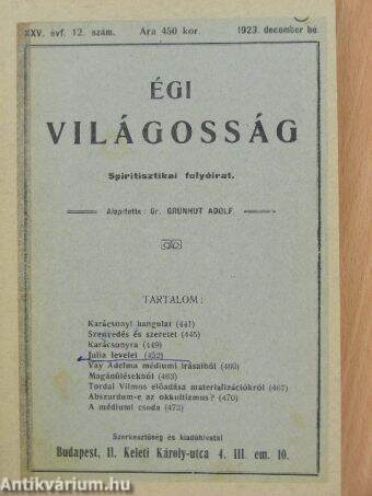 Égi világosság 1923. december