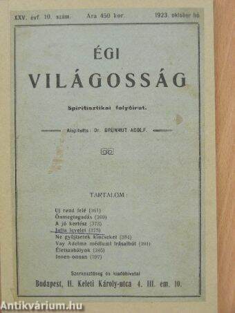 Égi világosság 1923. október