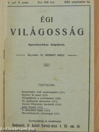 Égi világosság 1923. szeptember