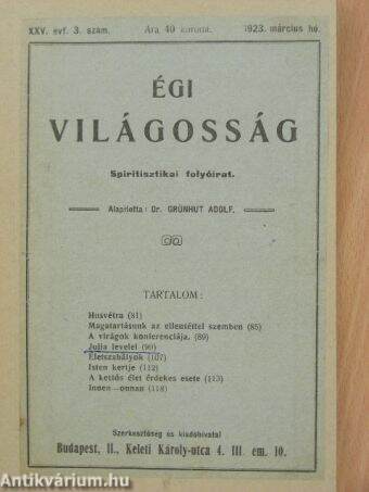 Égi világosság 1923. március