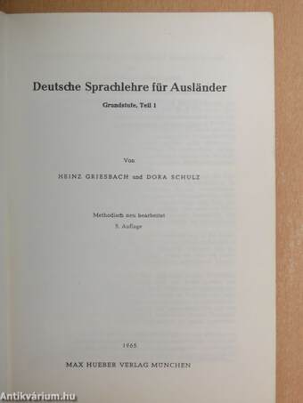 Deutsche Sprachlehre für Ausländer Grundstufe 1.