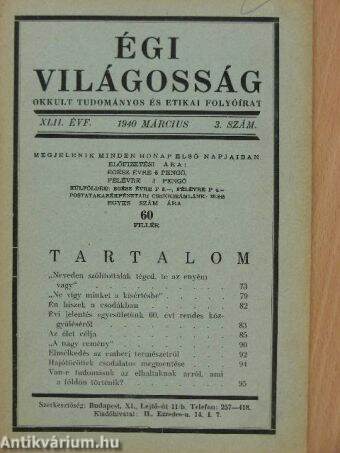 Égi világosság 1940. március