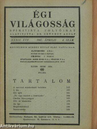 Égi világosság 1937. április