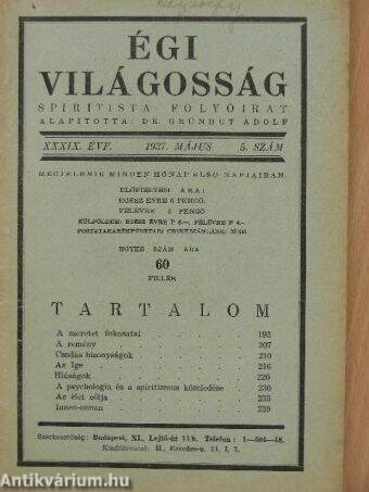 Égi világosság 1937. május