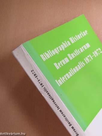 Bibliographia Historiae Rerum Rusticarum Internationalis 1971-1972