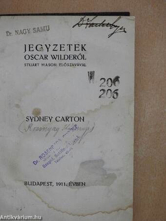 Jegyzetek Oscar Wilderől