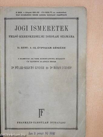 Jogi ismeretek II.