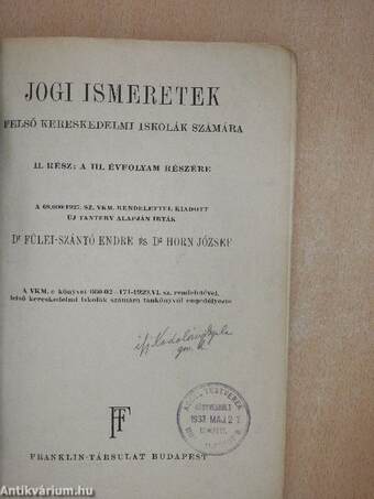 Jogi ismeretek II.