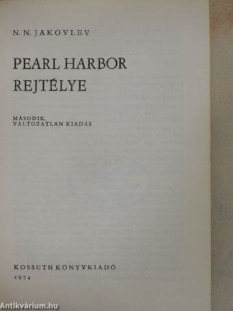 Pearl Harbor rejtélye