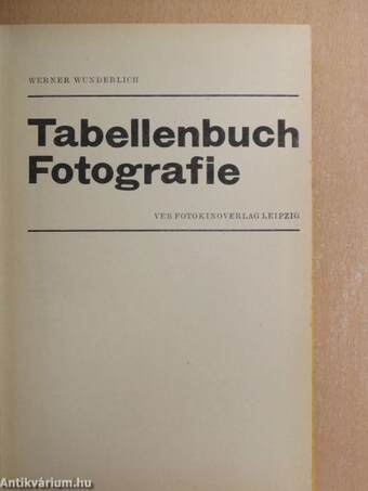 Tabellenbuch Fotografie