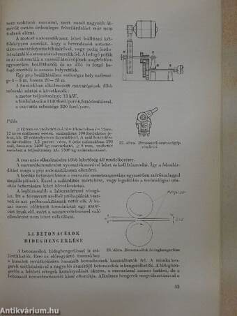 Betonacélok és feszítőhuzalok feldolgozása