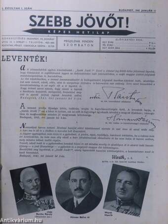 Szebb jövőt! 1941-1942. (vegyes számok)(50 db)