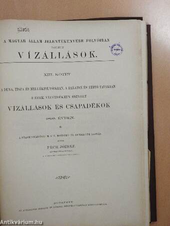 A Duna, Tisza és mellékfolyóikban, a Balaton és Fertő tavakban s ezek vízvidékein észlelt vízállások és csapadékok 1898. évben