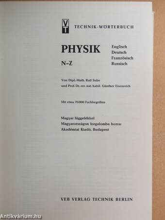 Technik-Wörterbuch Physik N-Z-ig (töredék)